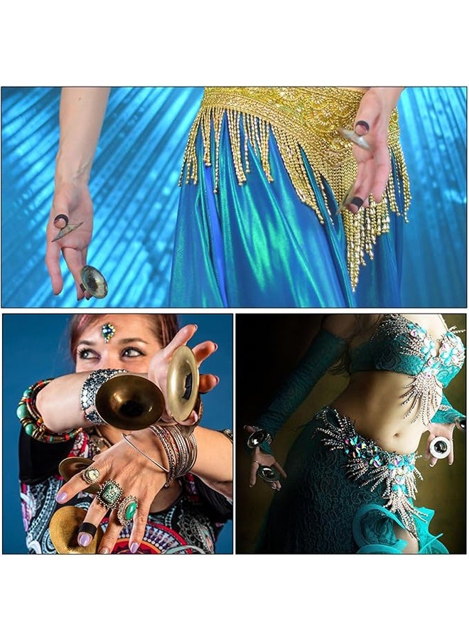 واي جيه قطعتان من صنج الأصابع الصغيرة المصنوعة من النحاس للألعاب الموسيقية ورقصة البطن للمناسبات والرقصات - Image 5